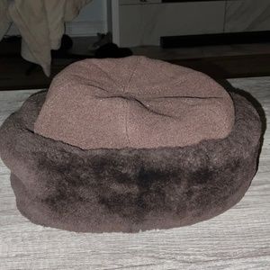 Nordiska Kompaniet Brown Lamb Skin Hat - Italian Craftsmanship
